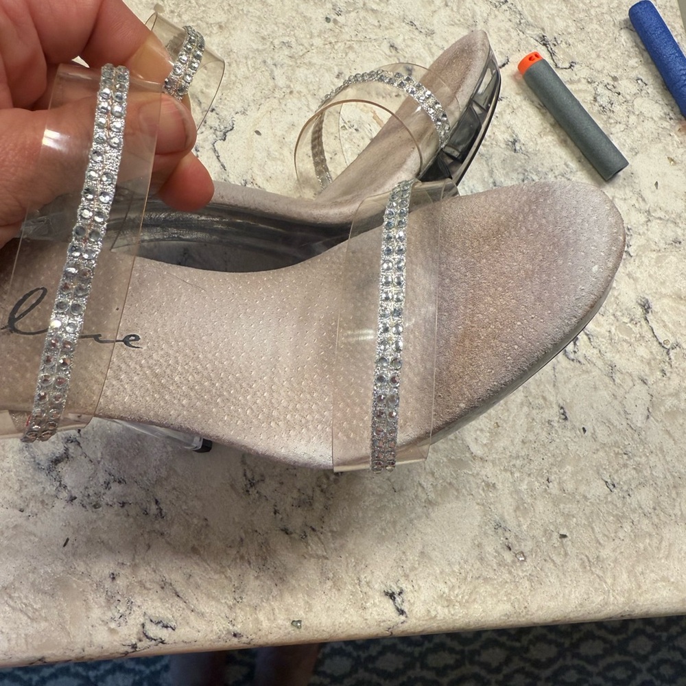 Ellie Silver Rhinestone Heels - Picture 2 of 4